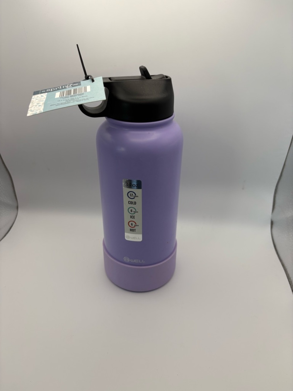 B-WELL Lavender Insulated Water Bottle with Flip Straw Lid
